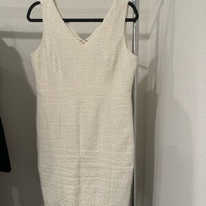 Anne Klein Ivory Sleeveless Midi Dress